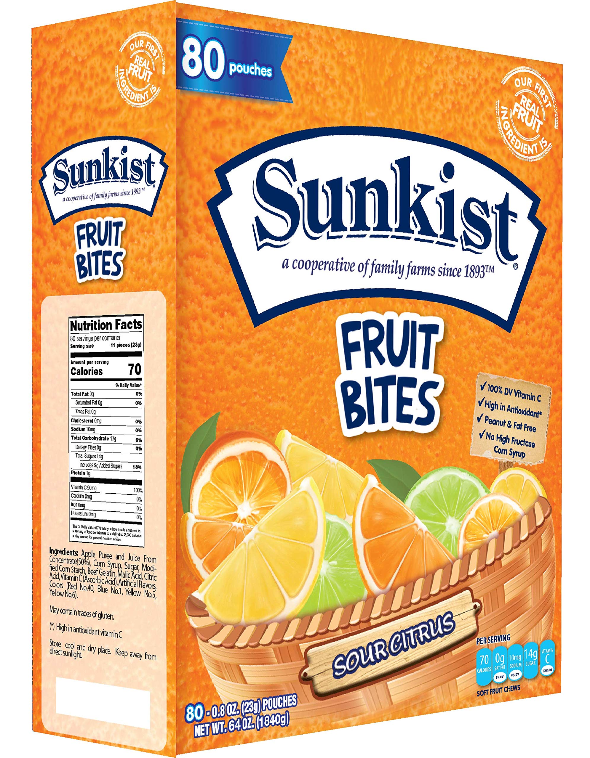 Sunkist Assorted Mixed Fruit Snacks (Pack of 80) Eva's Gift Universe
